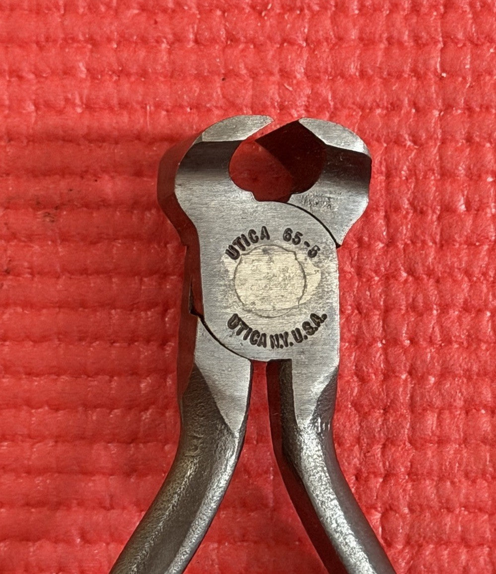 Vintage Utica Tools 65-5” Jeweler’s End Nipper Pliers •  Made In USA Nice!!