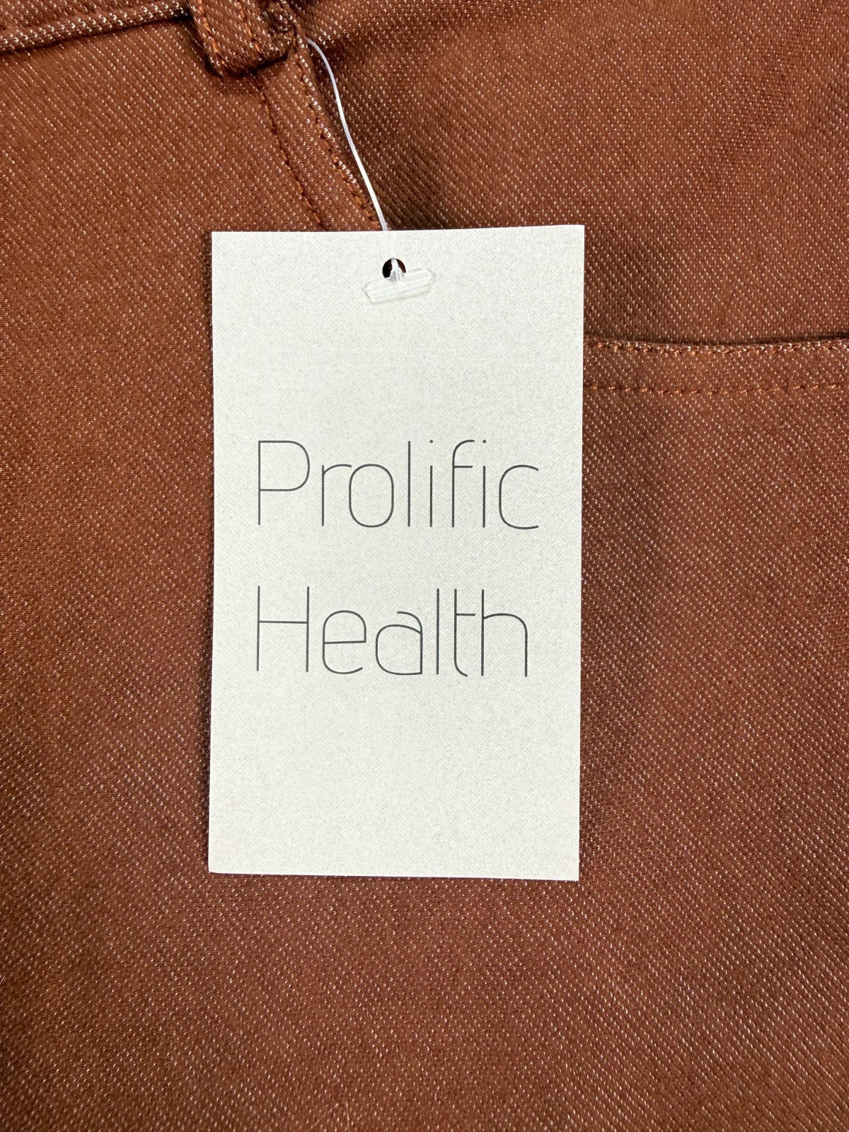 NWT Prolific Health Twill Slim Pants Womens XL Rust Brown Stretch Classic Preppy