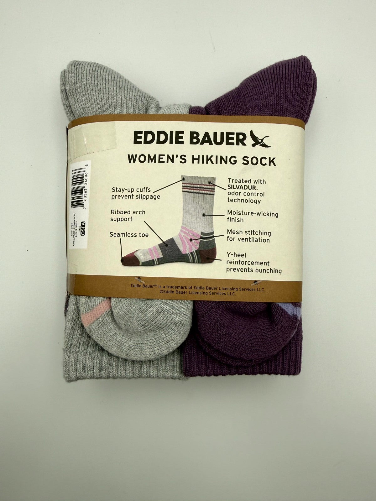 New Eddie Bauer Seamless Toe Hiking Socks Women's Shoes Size 5-10 - Pairs Of 4