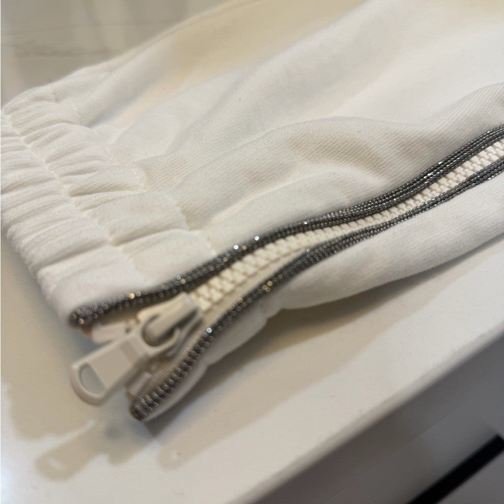 Brunello Cucinelli Monil Chain White Joggers
