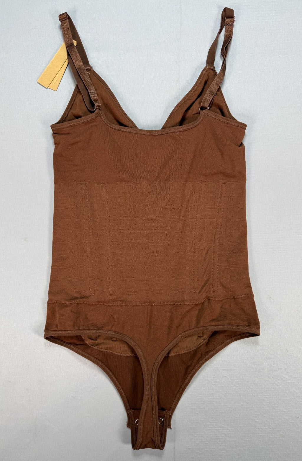 NWT SHAPELLX Thong Shaper Bodysuit Women's XL/XXL Brown Stretch Tummy Control