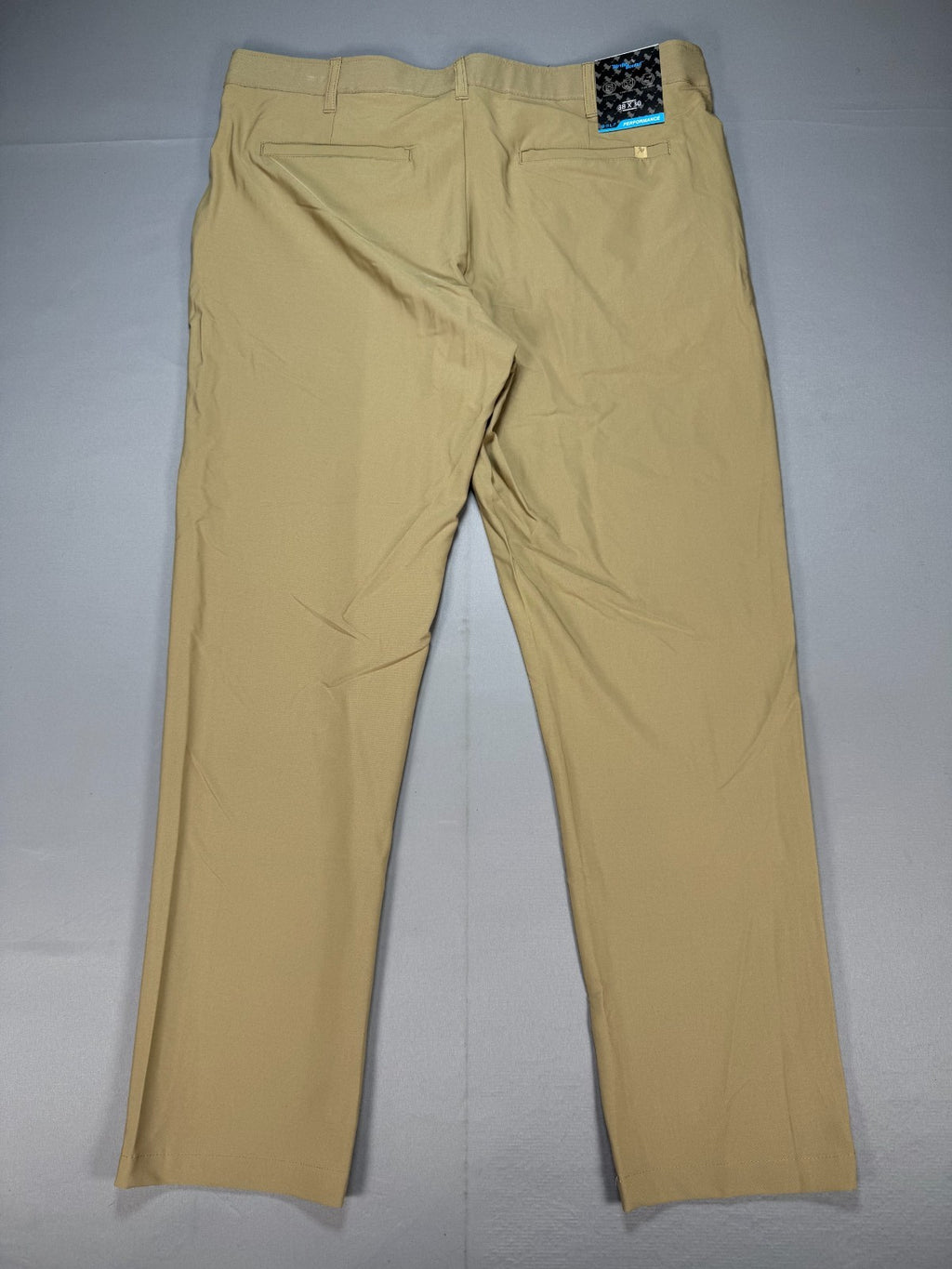 Birdie Bound Regular Fit Golf Pants Men's 38x30 Beige Performance Straight Leg