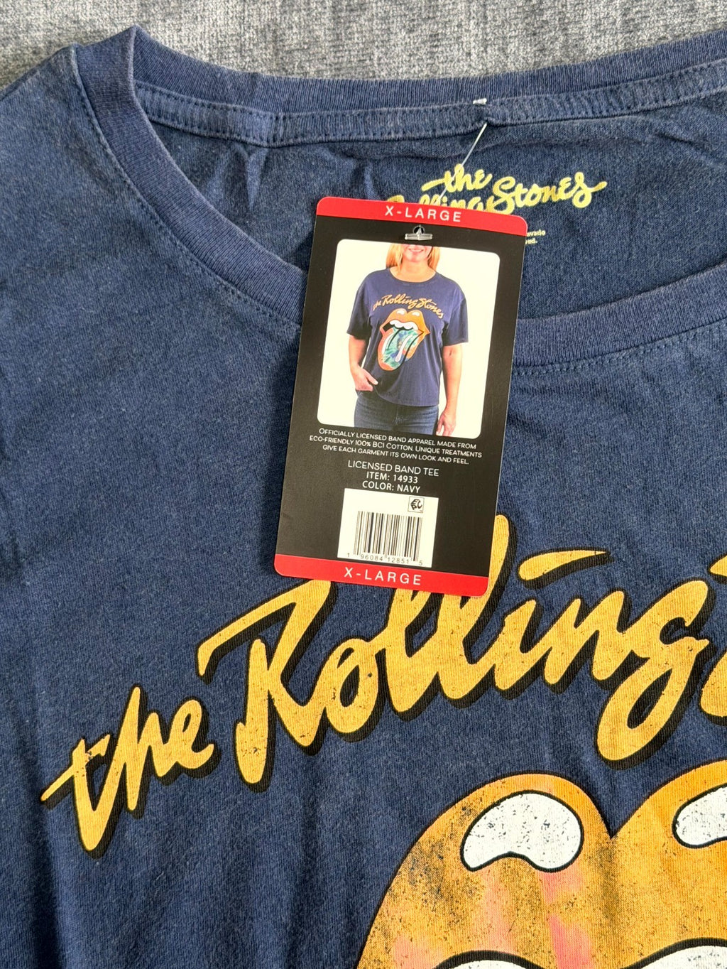 NWT The Rolling Stone Graphic Print T-Shirt Women's XL Navy Pullover 100% Cotton