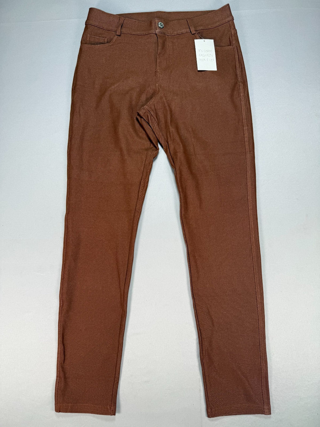 NWT Prolific Health Twill Slim Pants Womens XL Rust Brown Stretch Classic Preppy