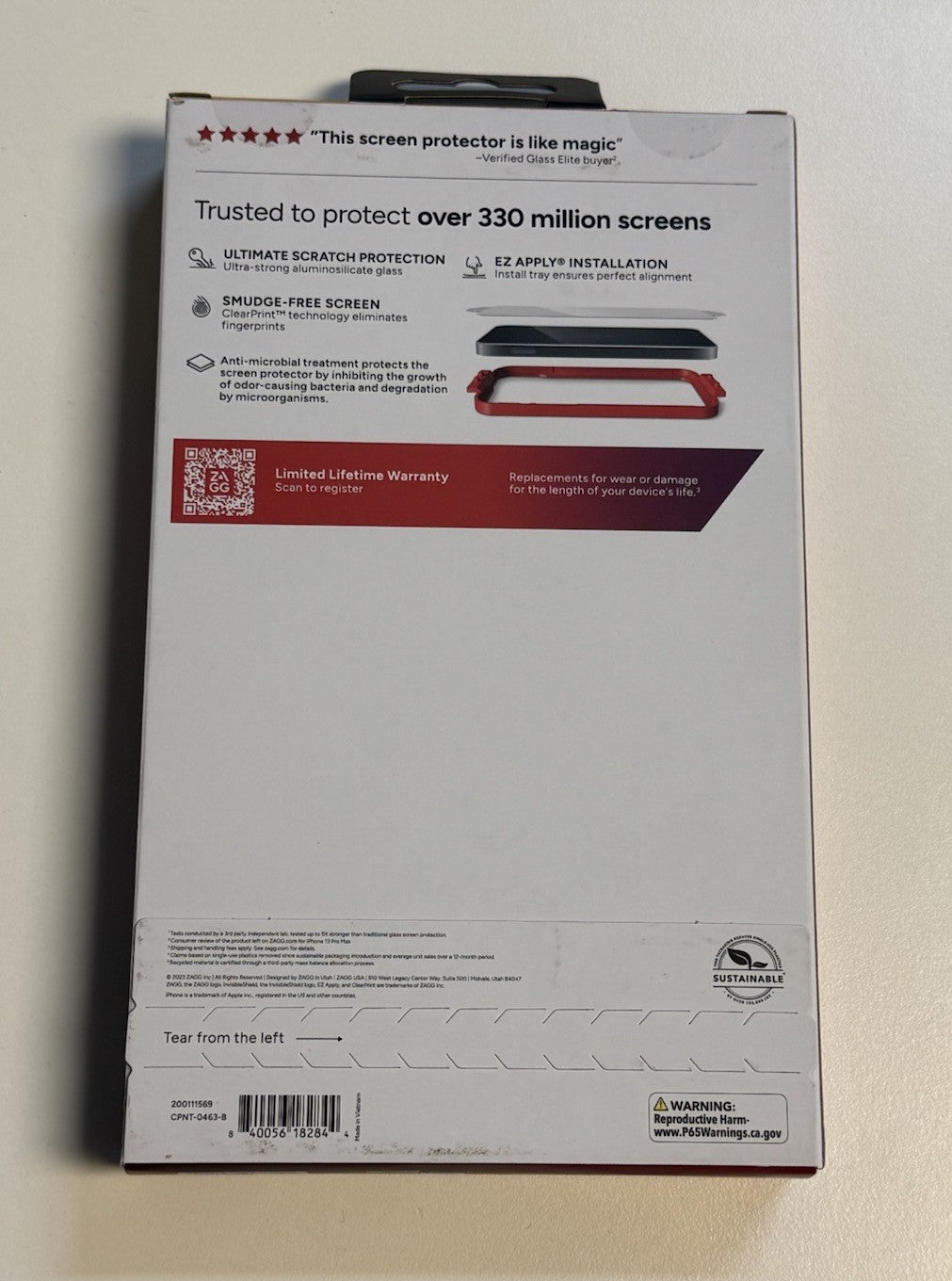 ZAGG Invisible Shield Glass Elite Screen Protector 5X Stronger Apple iPhone 15