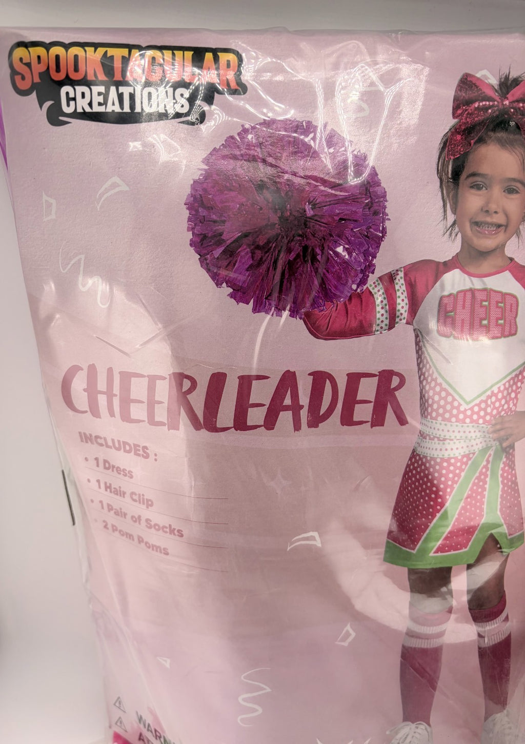 NWT Spooktacular Creations Cheerleader Costume Girls Medium 8-10Y Pink Halloween