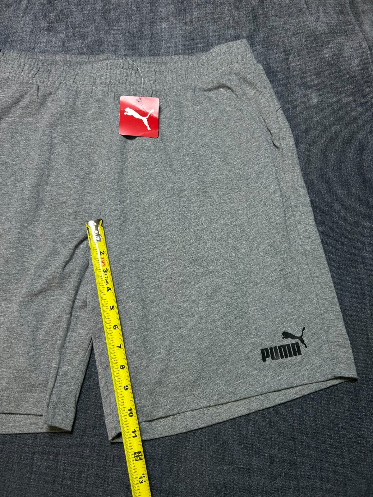 NWT Puma ESS Jersey Shorts Men's 2XL Gray Elastic Waist Drawstring Lightweight