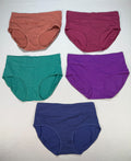 Pack of 5 Women's Comfortable Seamless Waistband Brief Panties 2XL Multicolor