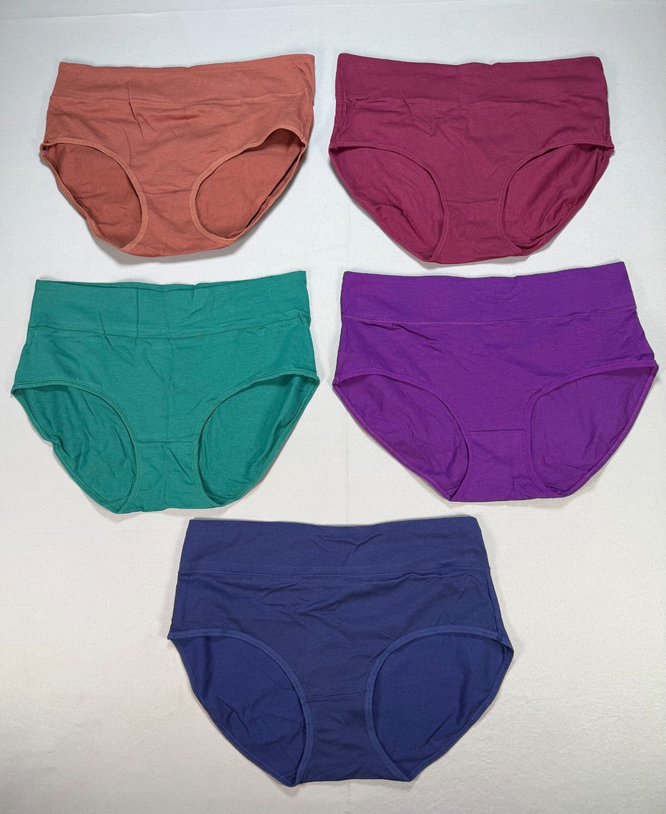 Pack of 5 Women's Comfortable Seamless Waistband Brief Panties 2XL Multicolor