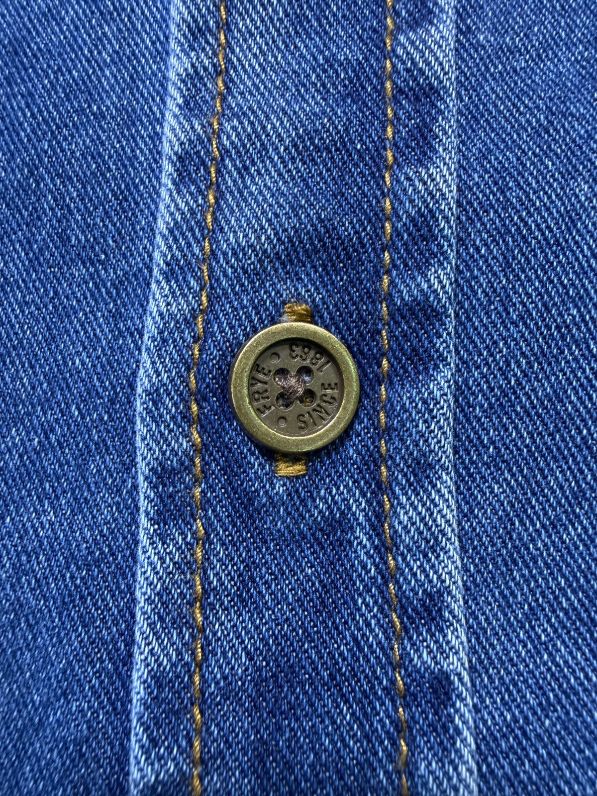 NWT Frye Denim Barn Shacket Men's Medium Blue Long Sleeve Button Flap Pockets