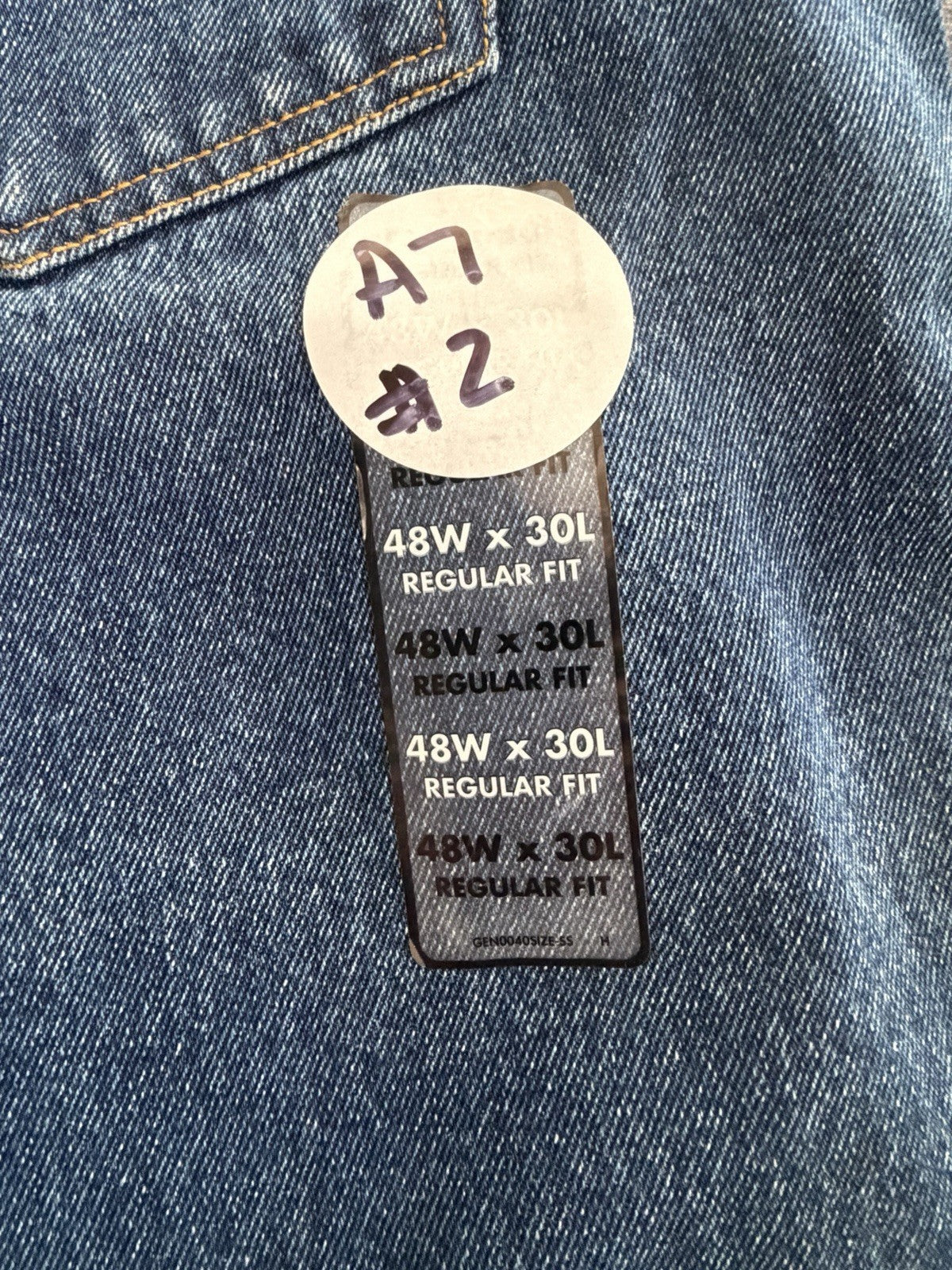 Basic Editions Regular Fit Men’s 48W X 30L Denim Blue Dark Jeans Classic NWT