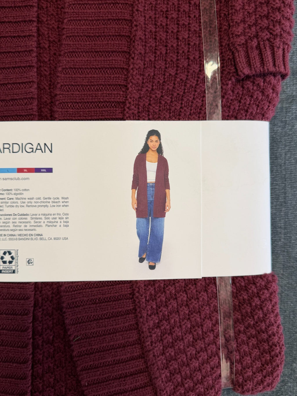 NWT Gap Long Sleeve Open Cardigan Women's 2XL Maroon Front Pockets Winter Cozy