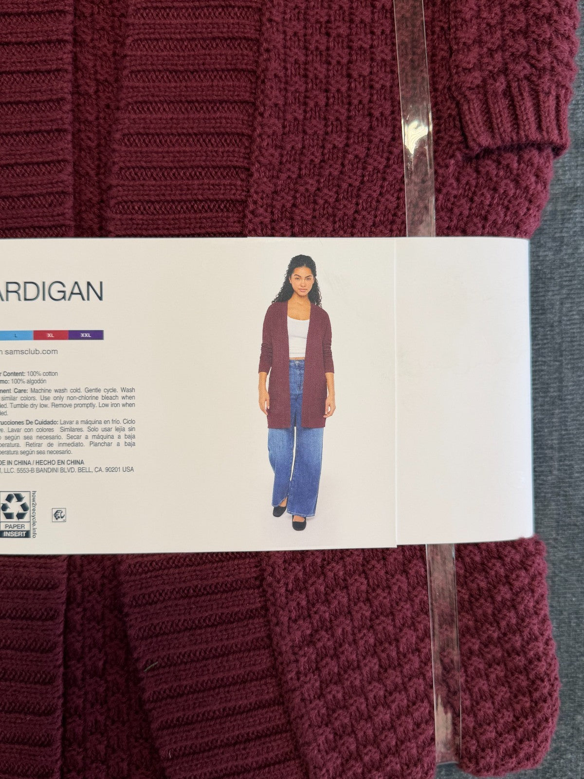 NWT Gap Long Sleeve Open Cardigan Women's 2XL Maroon Front Pockets Winter Cozy