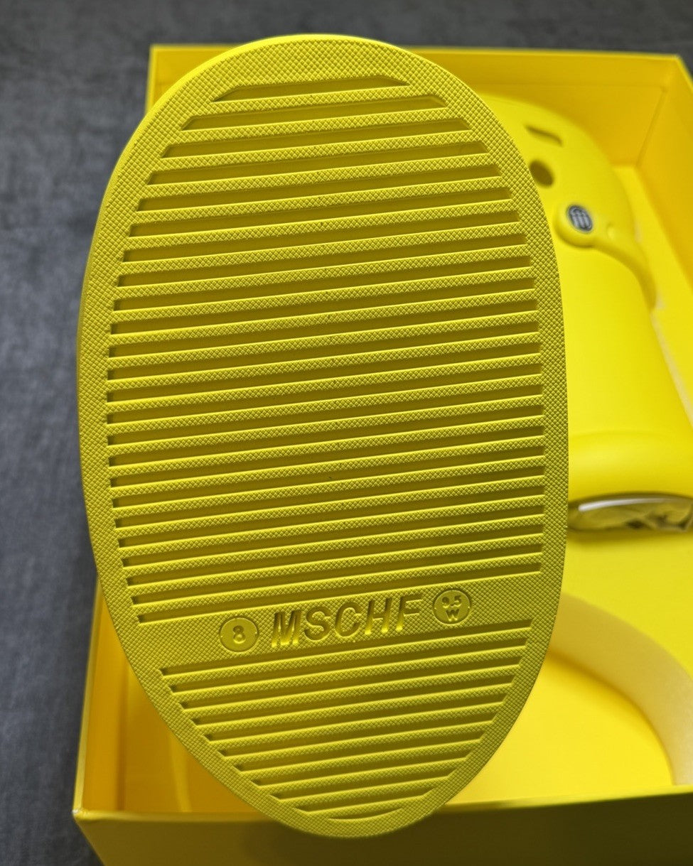 MSCHF X CROCS BIG YELLOW BOOTS CROCS SIZE 8 NEW WITH BOX