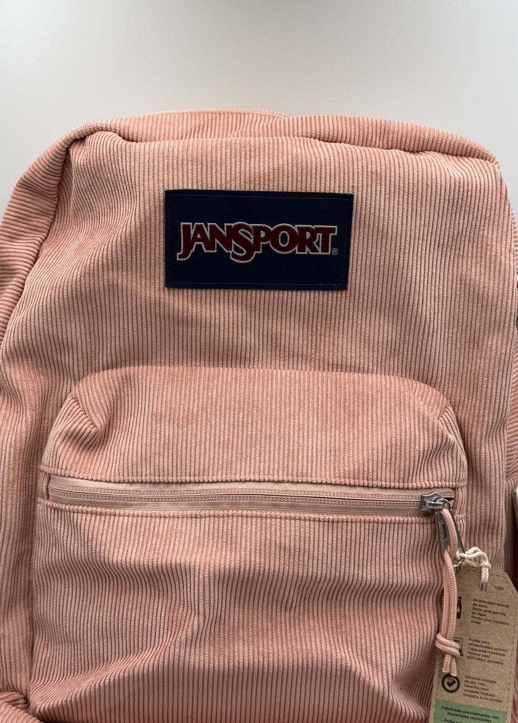 NWT JanSport Cross Town Plus Remix Misty Rose Corduroy Backpack 15" School Bag