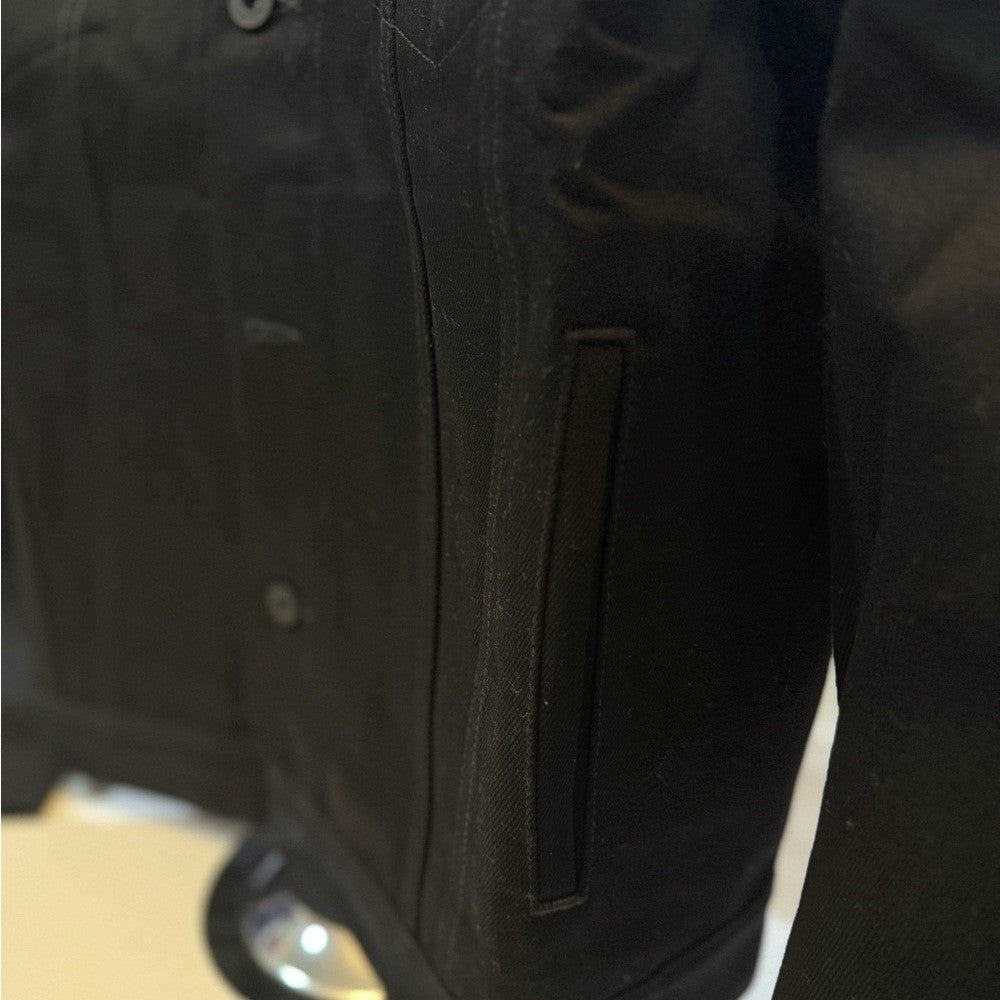 Off-White Black Button-Up Denim Jacket Diag Tag SLIM Size XL