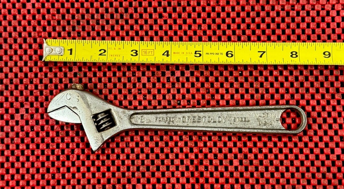 Vintage Crescent Crestoloy 8” Adjustable Wrench Made In USA