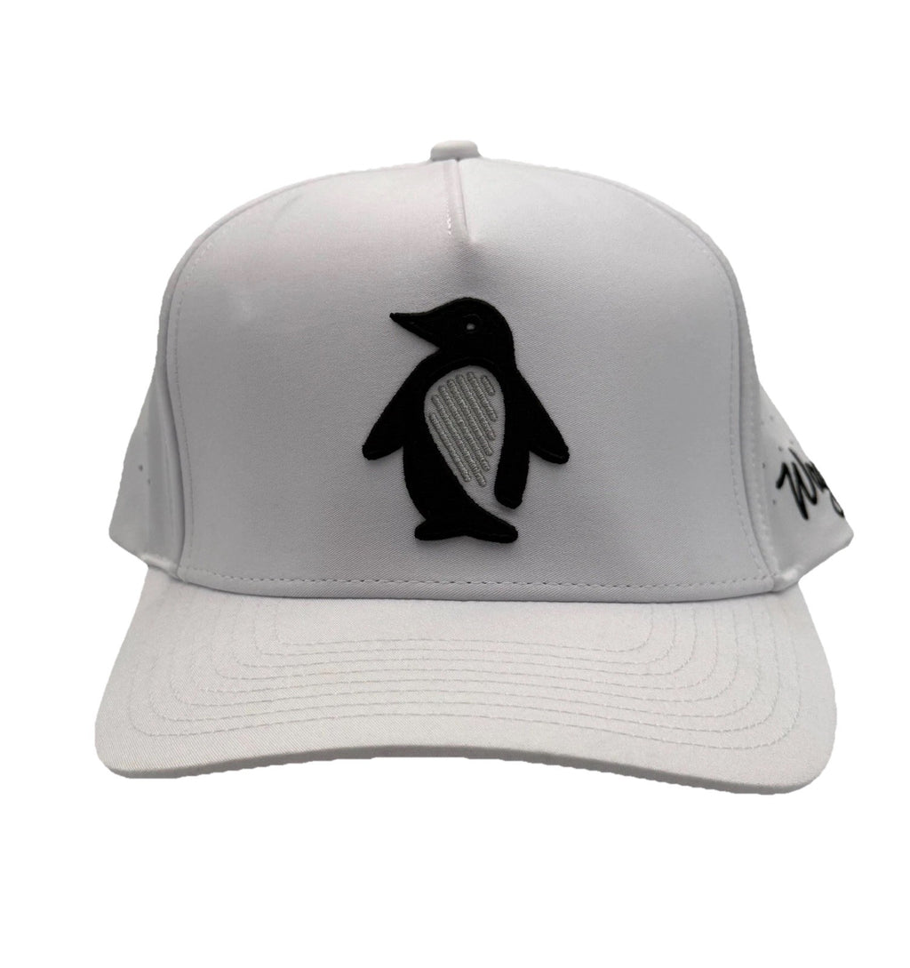 NWT Waggle Penguin Golf Hat White Adjustable Performance Snapback Baseball Cap