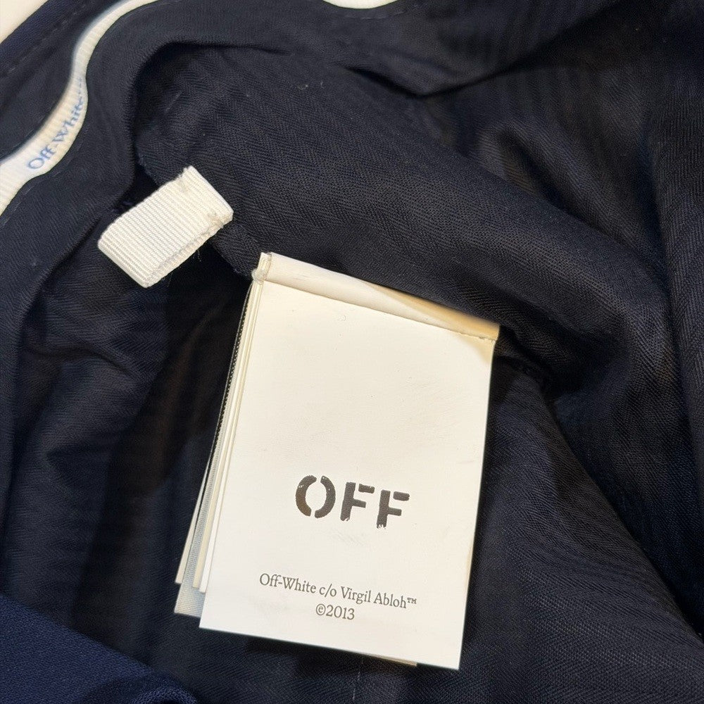 Off-White Men's Tech-Wool Slim Pants Sierra Leone Dark Blue Dress Pants 34x34