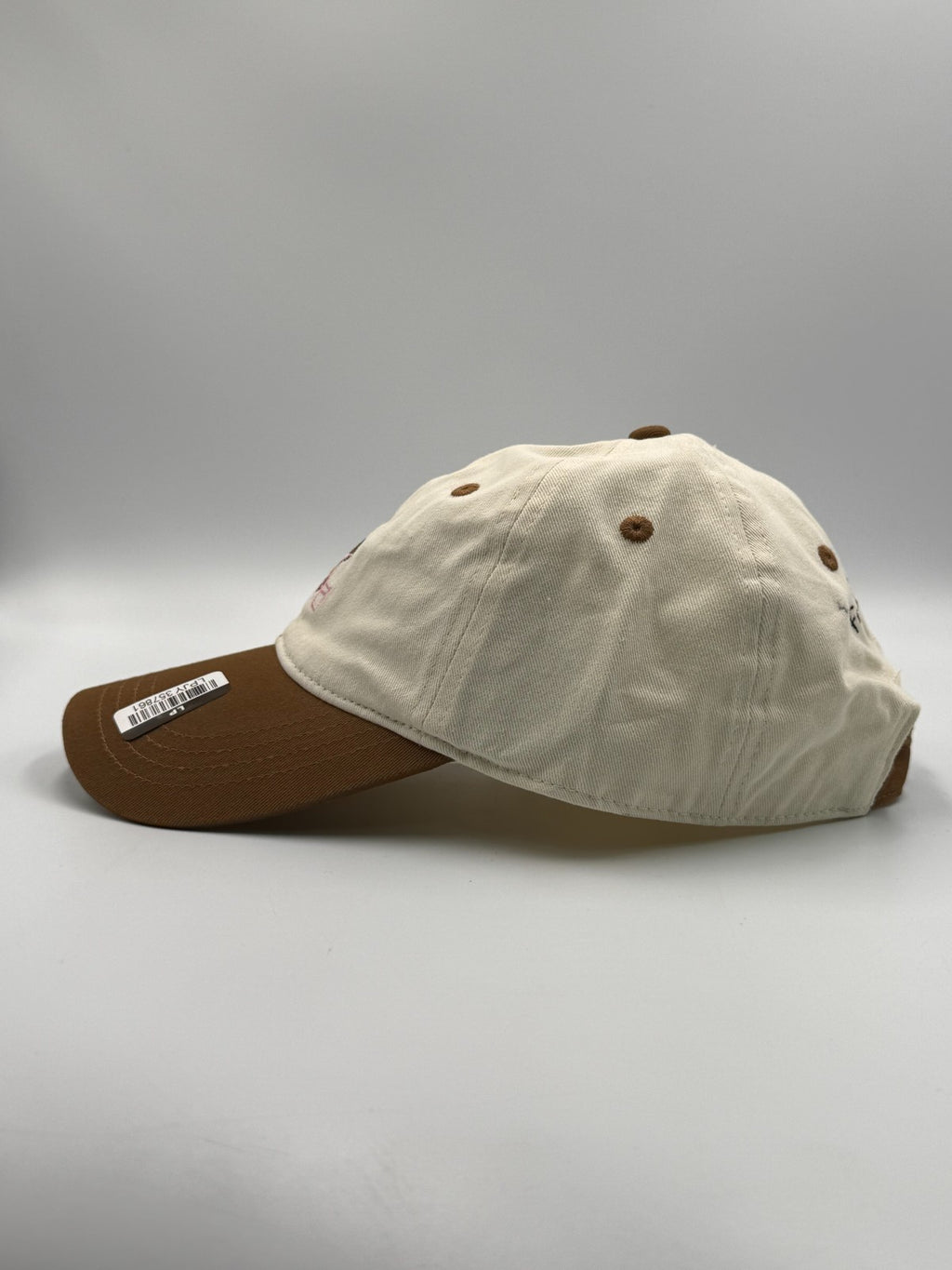 Frasier Sterling Football Helmet Dad Hat Cream Brown Adjustable Strapback Cap