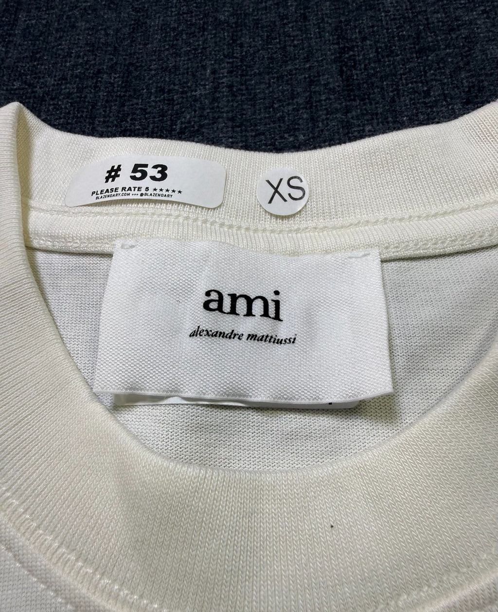 NWT Ami T-Shirt Men's X-Small White Short Sleeve Crew Neck Pullover Lightweight