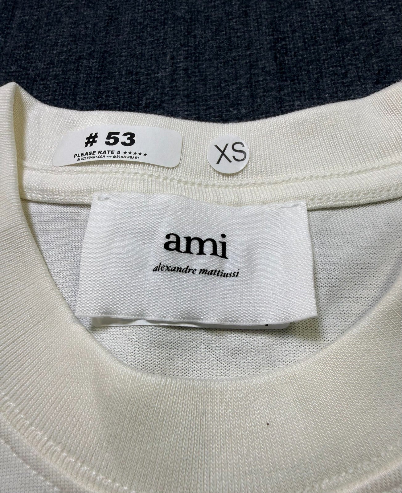 NWT Ami T-Shirt Men's X-Small White Short Sleeve Crew Neck Pullover Lightweight