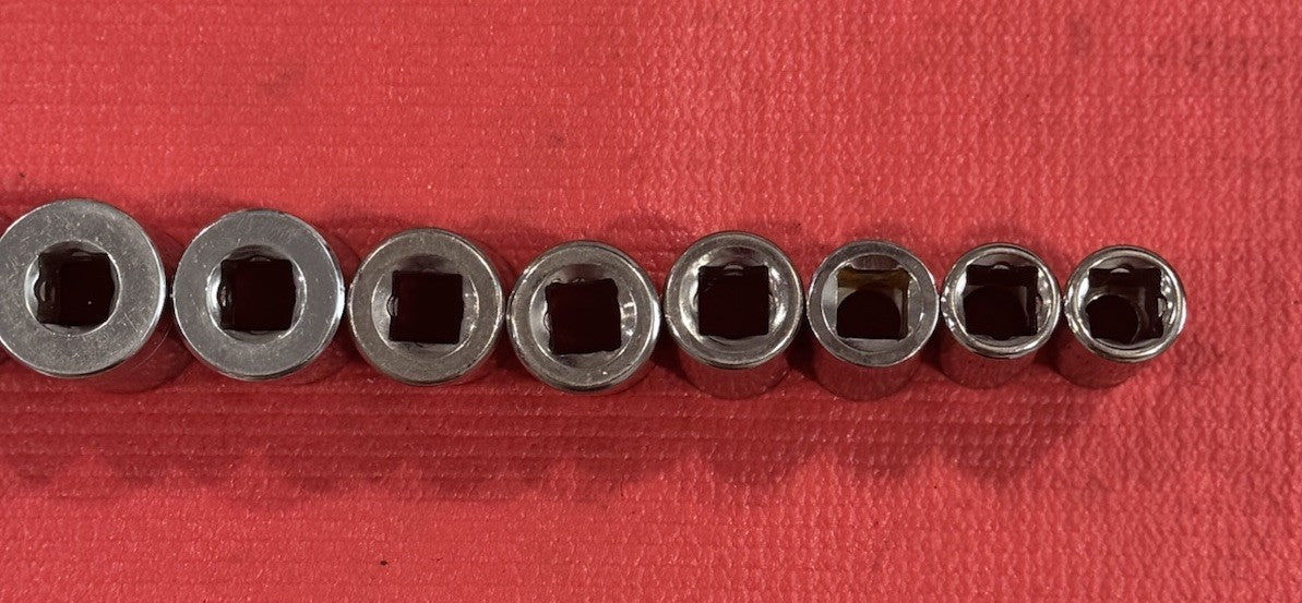 Vintage Craftsman 9pc Set 1/2" Drive 12PT  SAE Shallow Socket Set Made In USA