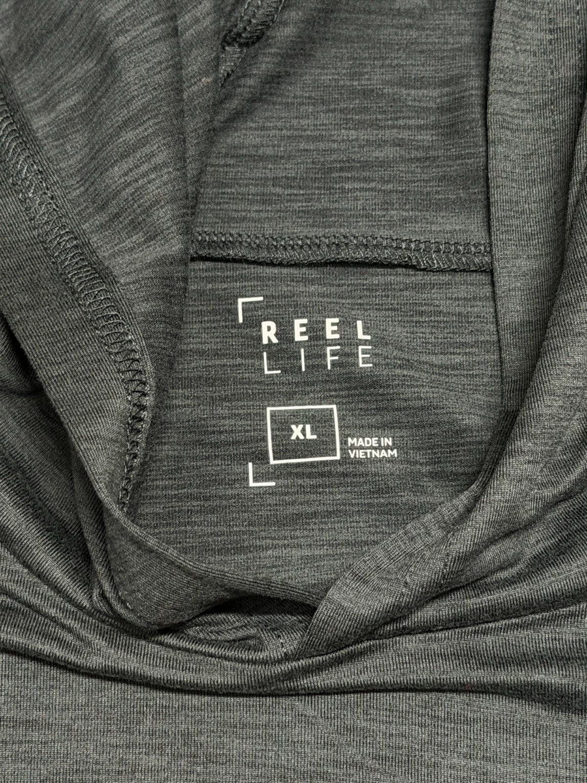 NWT Reel Life Hooded UV T-Shirt Men's XL Black Long Sleeve Pullover Ultra-Soft