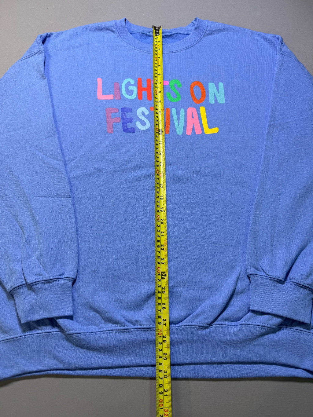NWT Thread Shop Lights On Festival Sweatshirt Men's 2X Blue Crew Neck Pullover