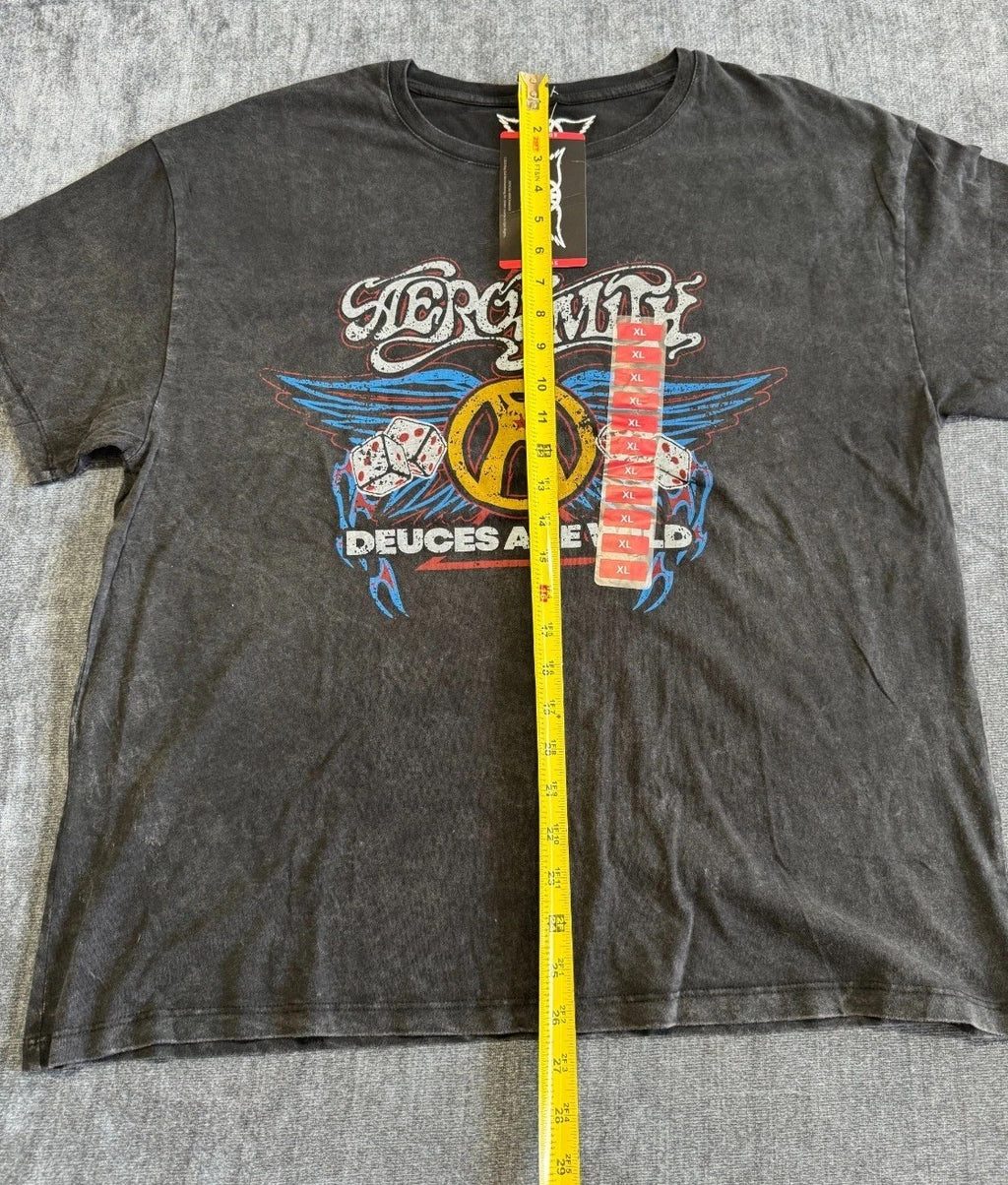 NWT Aerosmith Deuces are Wild Graphic Tee Shirt Women's XL Black 100% Cotton