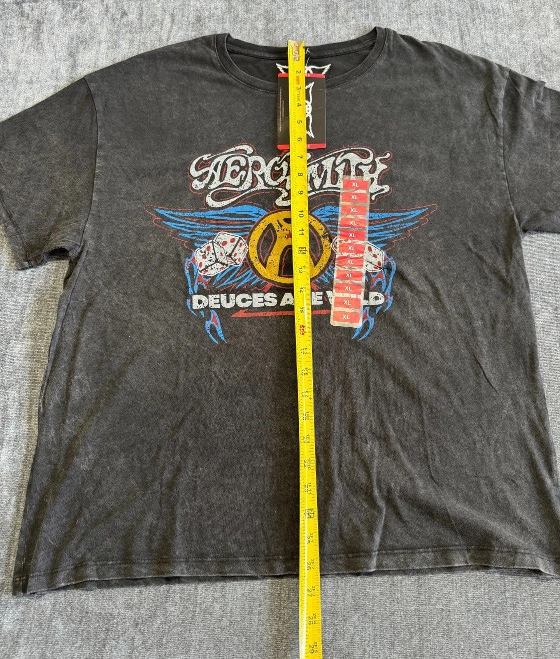 NWT Aerosmith Deuces are Wild Graphic Tee Shirt Women's XL Black 100% Cotton