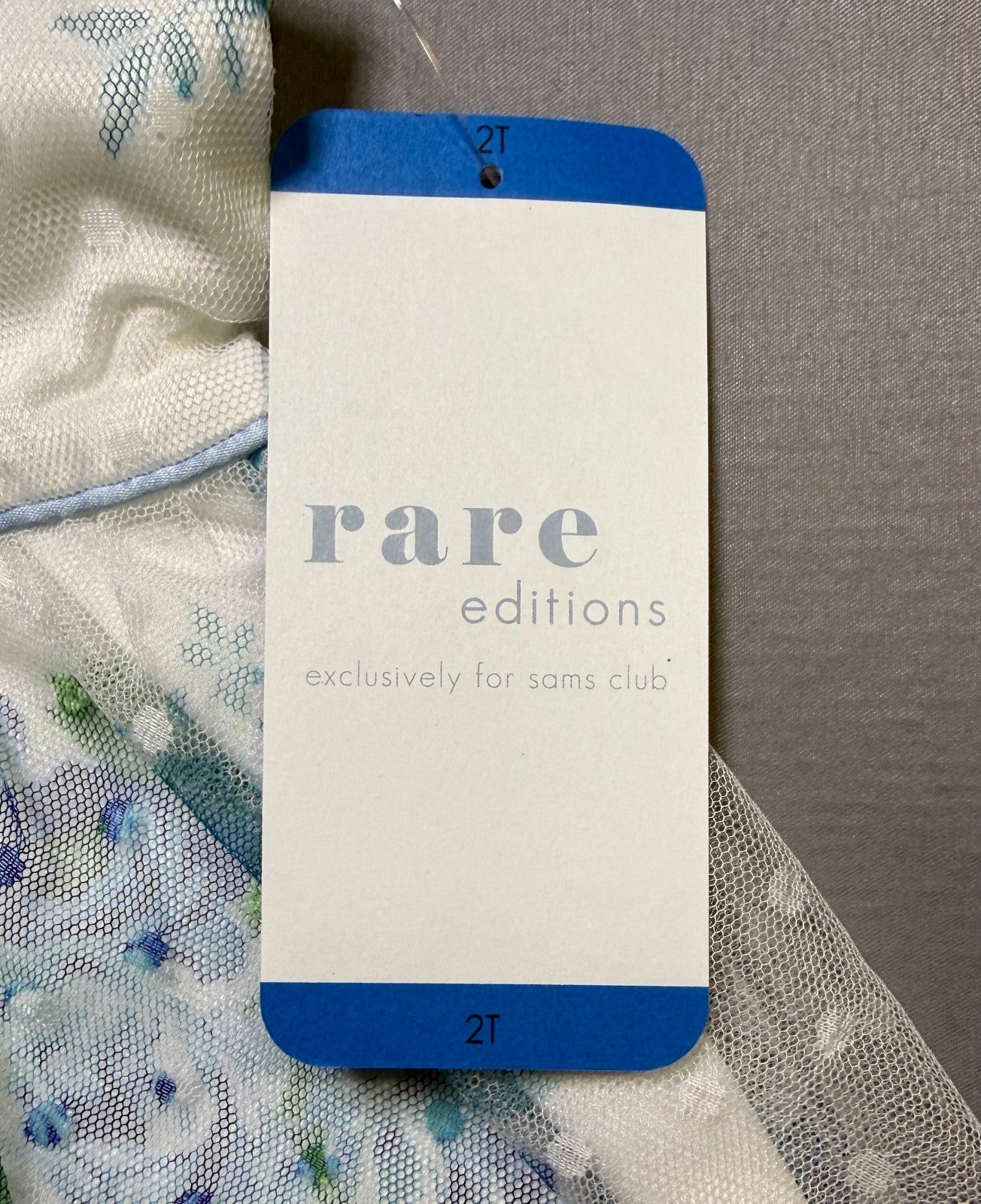 NWT Rare Editions Occasion Dress Baby Toddlers 2T Blue Floral Lined Lightweight