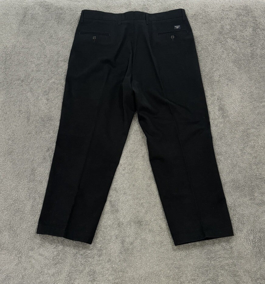 Dockers Men’s Size 38x29 Classic Fit Black Pants W/Pockets, Zipper, & Button S1