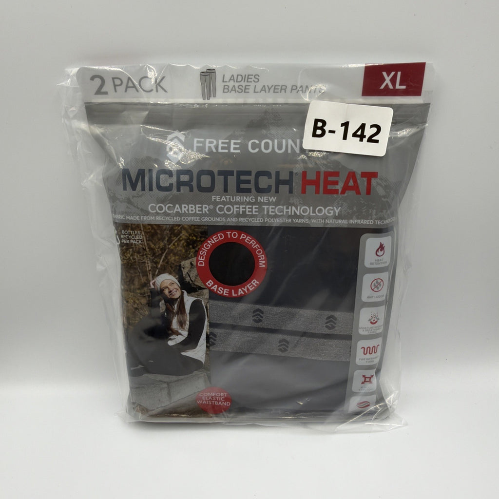 Free Country Microtech Heat Base Layer Pant Women's XL Black Stretch -Pack of 2
