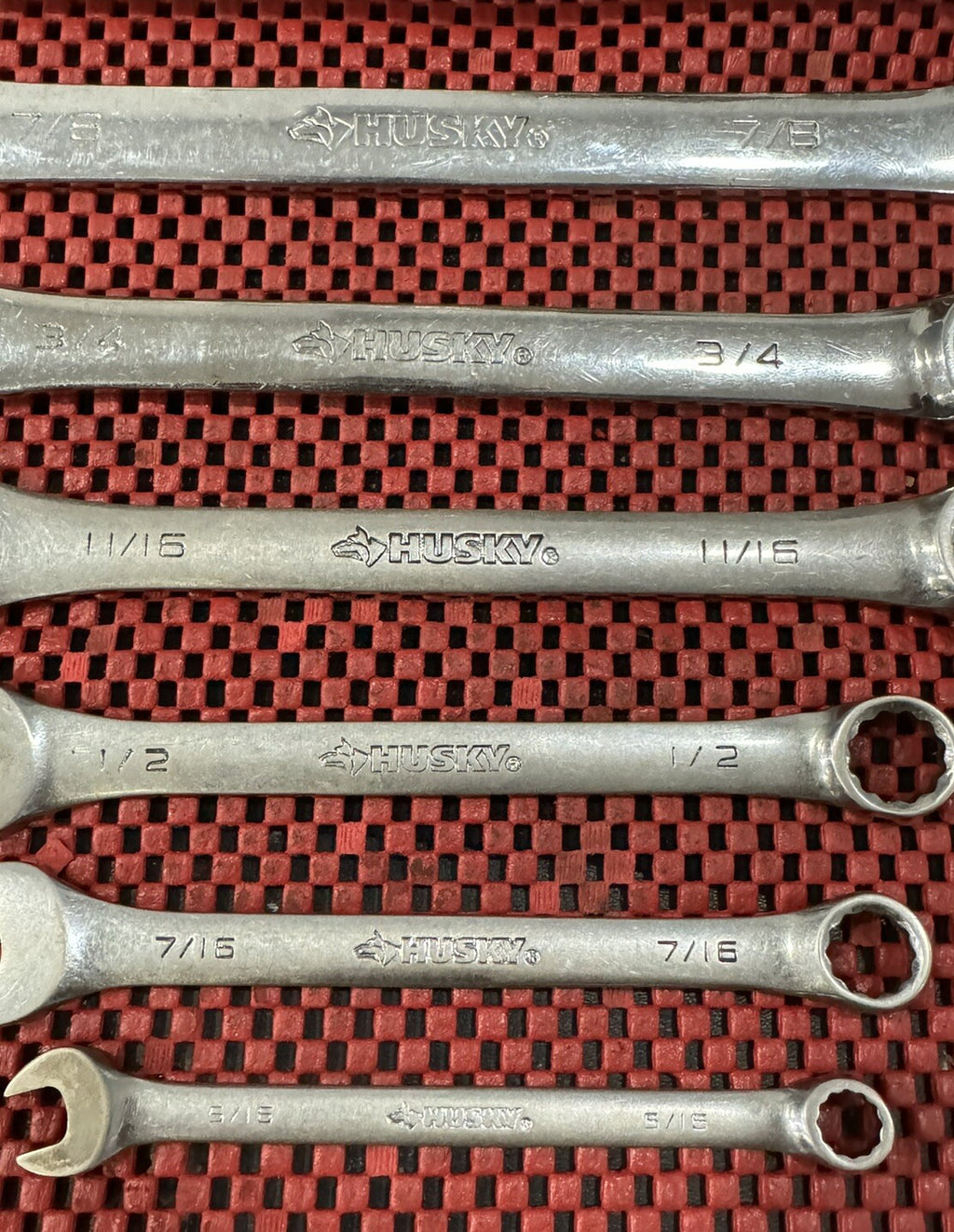 Husky Tools 6pc Set SAE Chrome combination wrench set W/husky Logo M6