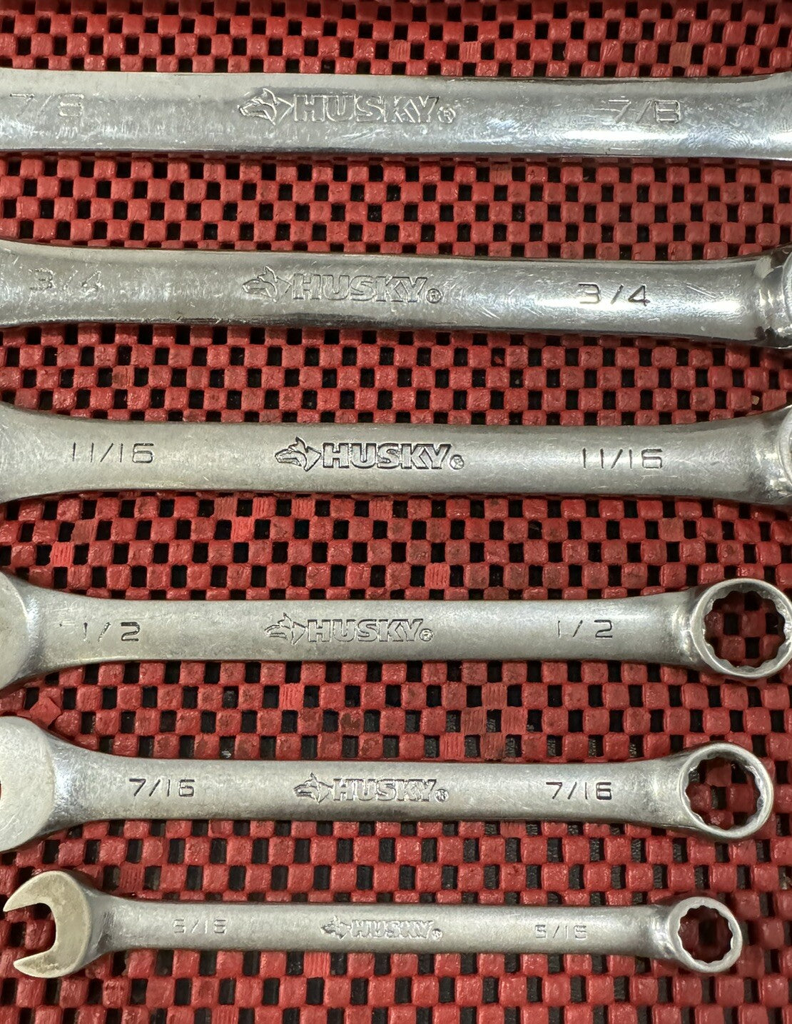 Husky Tools 6pc Set SAE Chrome combination wrench set W/husky Logo M6