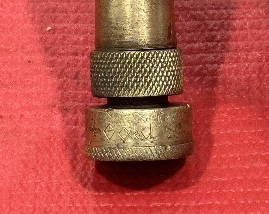 Vintage SHERMAN GOLD LABEL Brass Water Garden Hose Nozzle USA 4”