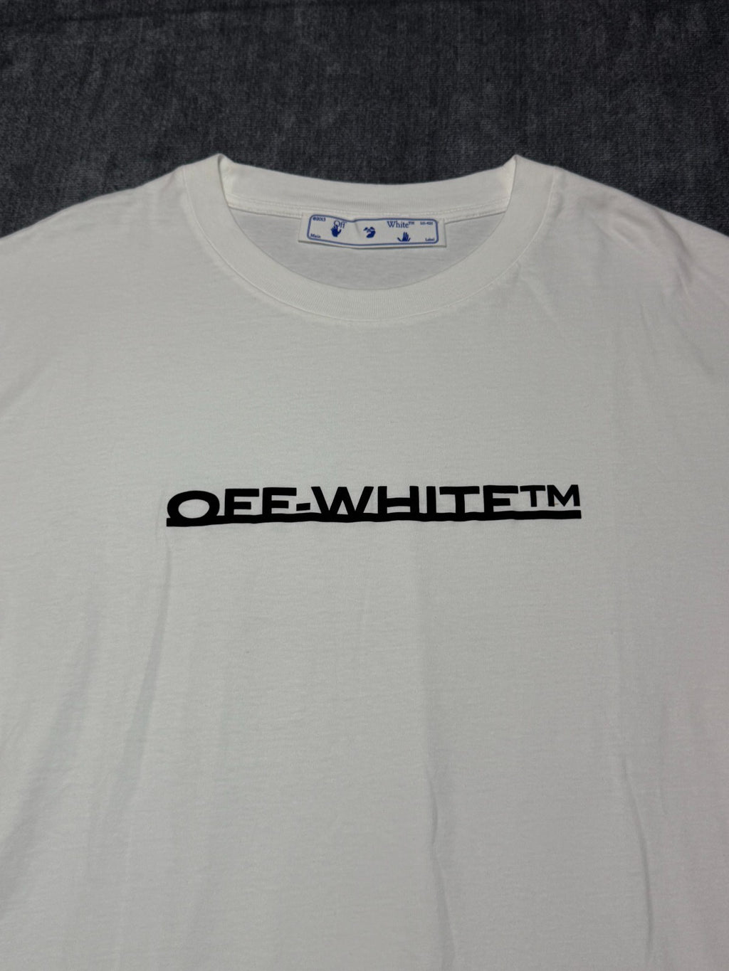NWT Off-White Underlined Logo T-Shirt Men's XL White Short Sleeve 100% Cotton