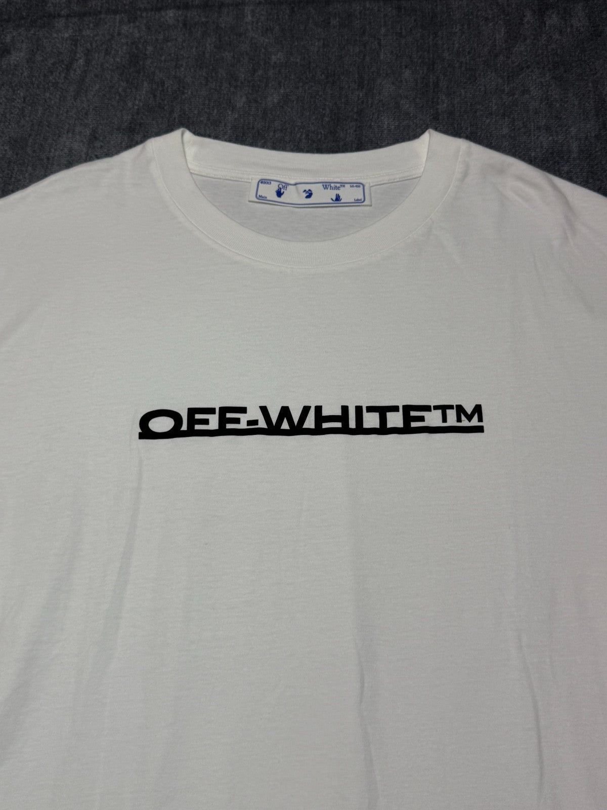NWT Off-White Underlined Logo T-Shirt Men's XL White Short Sleeve 100% Cotton