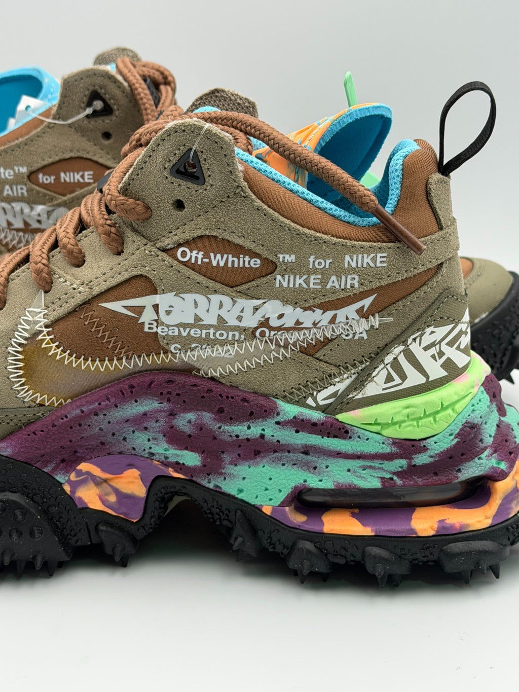 Off-White X Nike Air Terra Forma Sneakers Men's 6 Archaed Brown Green DQ1615-200