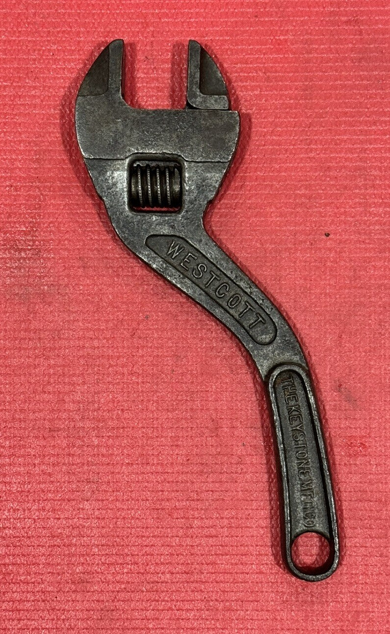 Vintage Westcott No. 80, 10 Inch S-Curved Adjustable Wrench Keystone Mfg Co. USA
