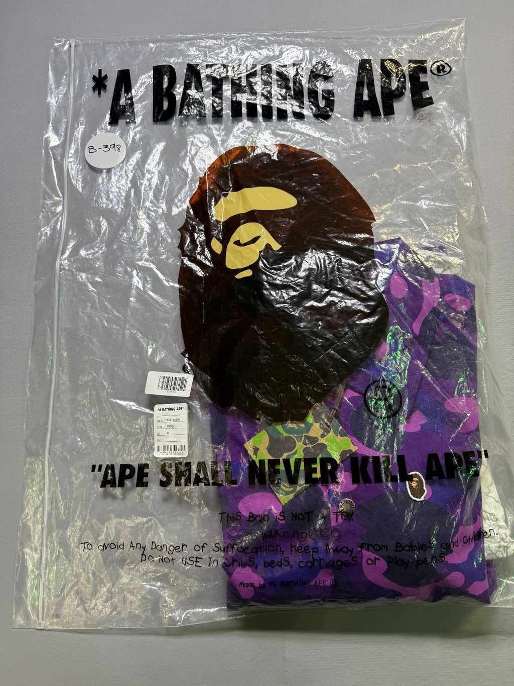A Bathing Ape Camo Coach Jacket Men's Medium Pink Purple Long Sleeve Casual Wear