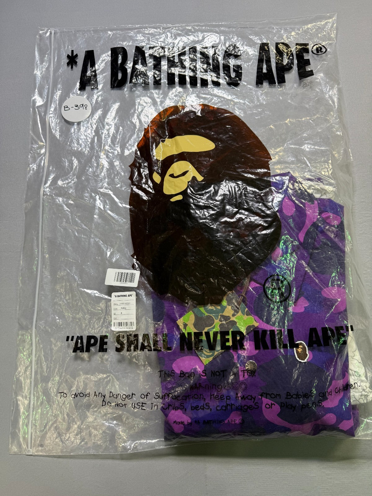 A Bathing Ape Camo Coach Jacket Men's Medium Pink Purple Long Sleeve Casual Wear