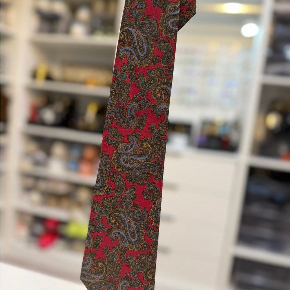 Givenchy Paisley Red and Blue Tie