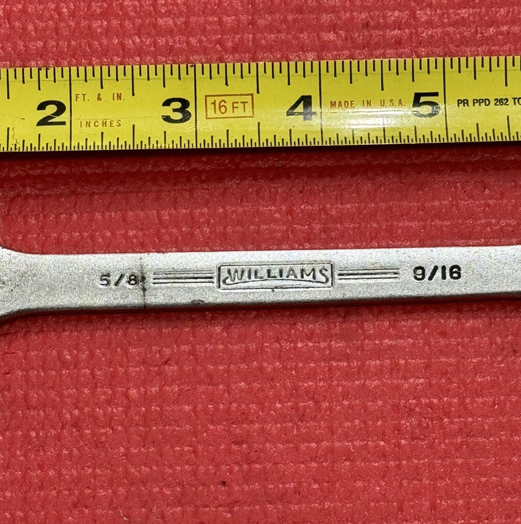 Vintage Wiliams Tools Superrench 1727, 5/8" X 9/16" Open End Wrench Made in USA