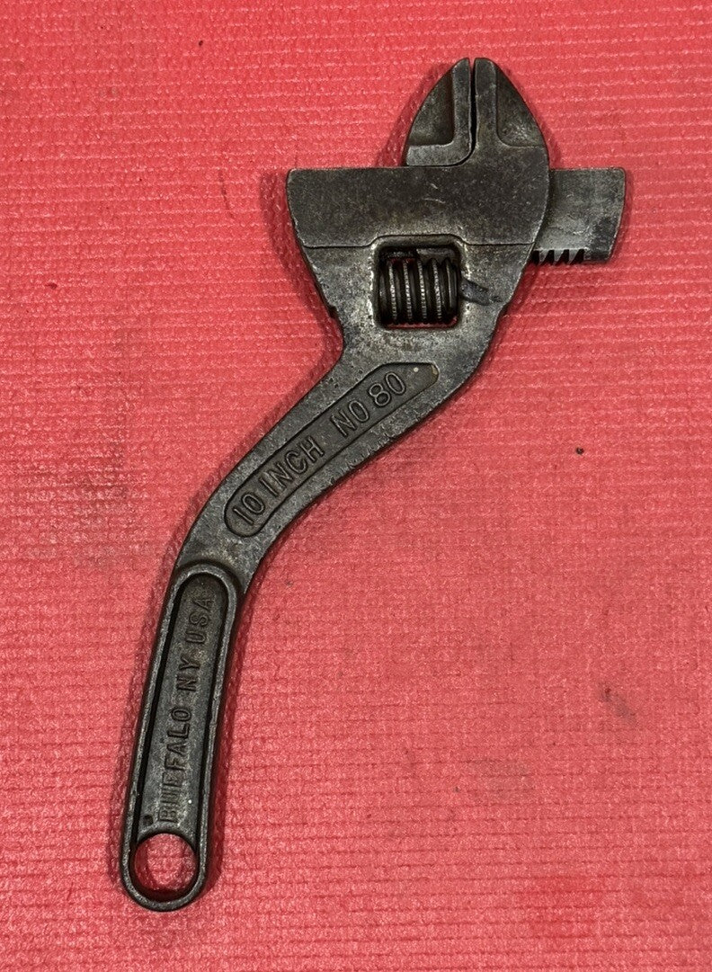 Vintage Westcott No. 80, 10 Inch S-Curved Adjustable Wrench Keystone Mfg Co. USA