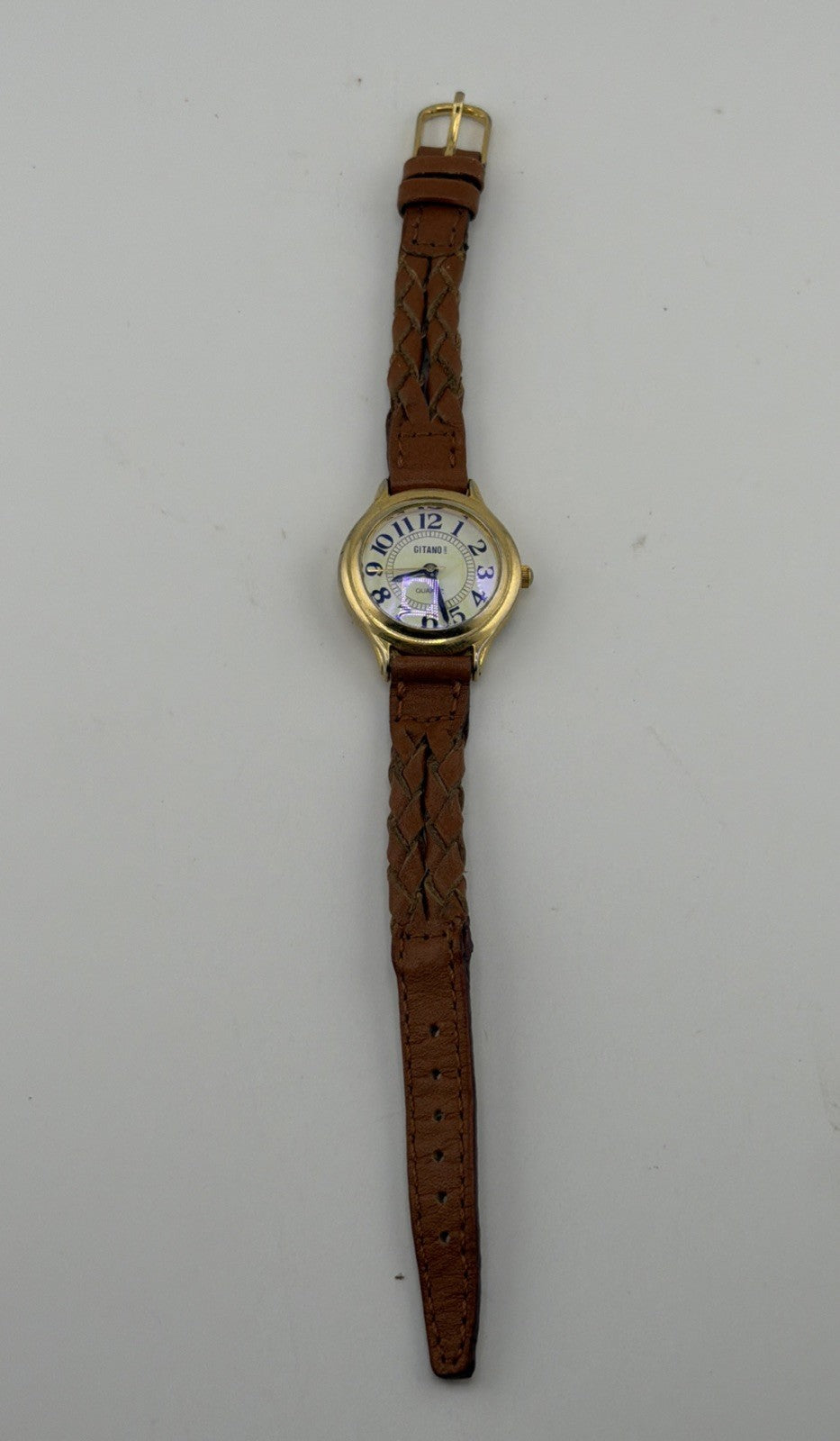 Gitano Womens Gold Tone Quartz Watch 865QS V377 Metal Bezel Base Japan Movt