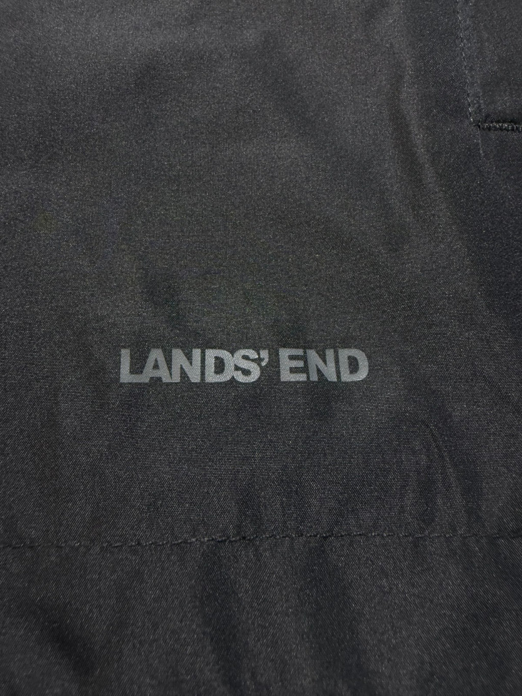 NWT Lands' End Waterproof Hooded Rain Jacket Women XL Black Long Sleeve Full Zip