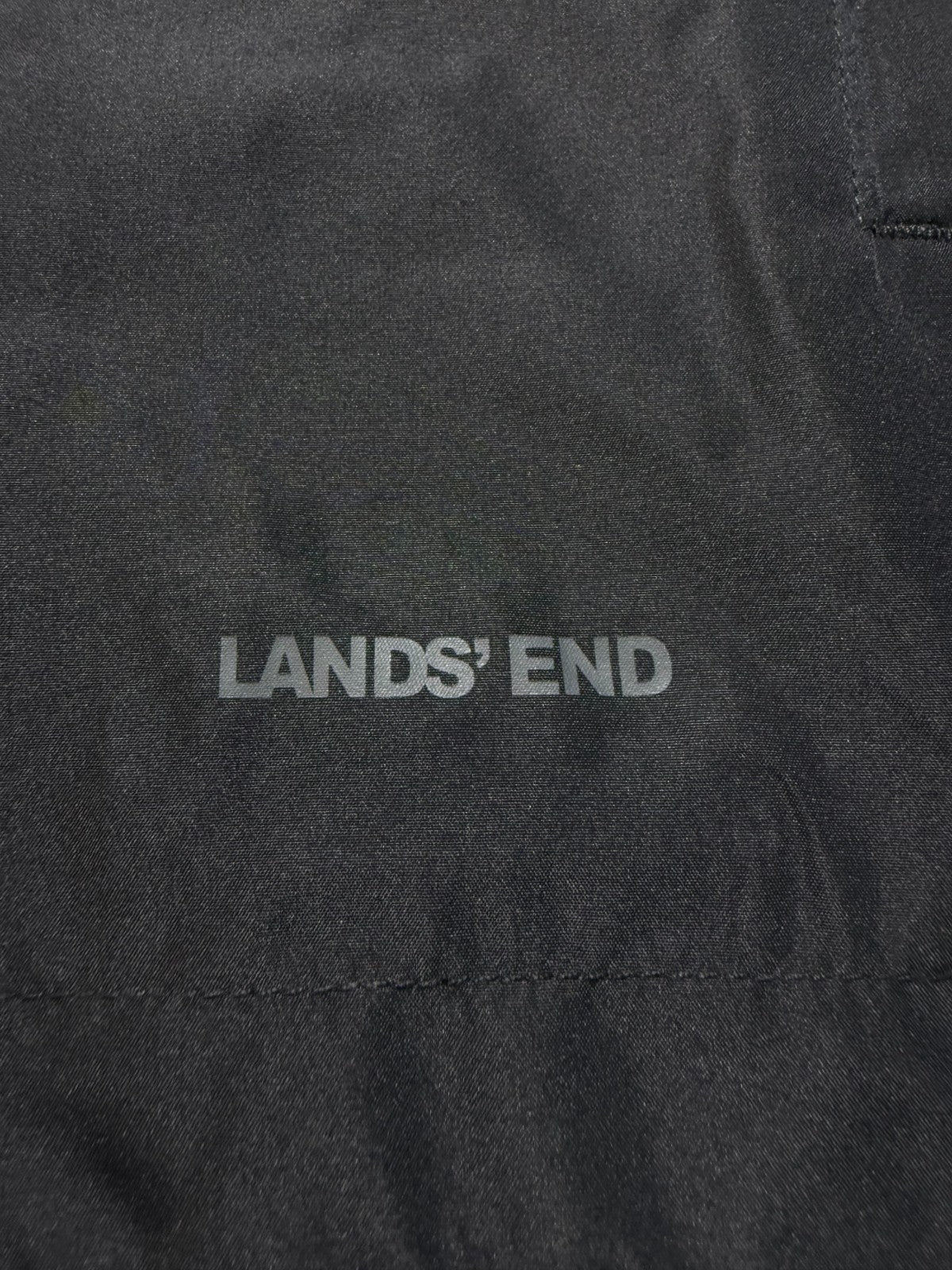 NWT Lands' End Waterproof Hooded Rain Jacket Women XL Black Long Sleeve Full Zip