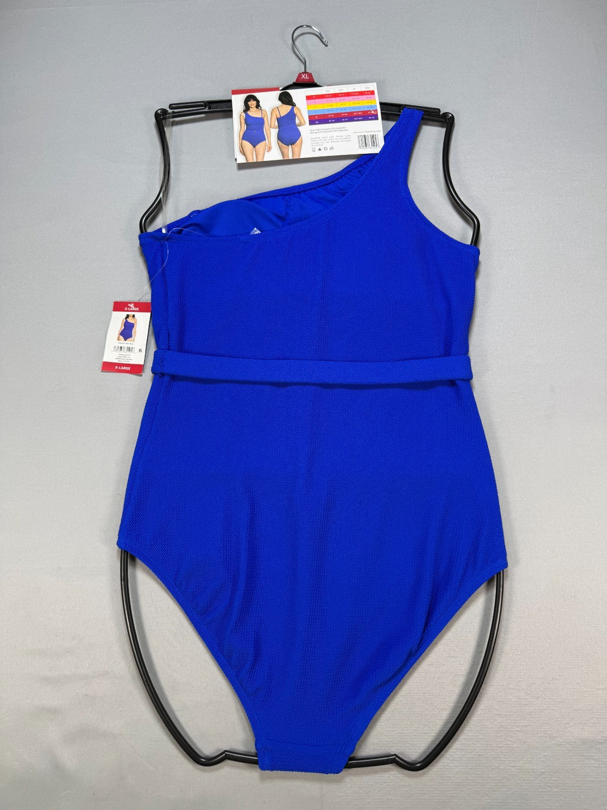 NWT Loft Asymmetrical Textured One-Piece Swimsuit Women's XL Blue Summer Beach